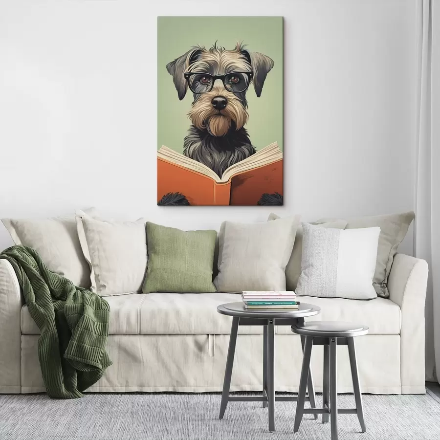  Peintures Un chien avec un livre s47502