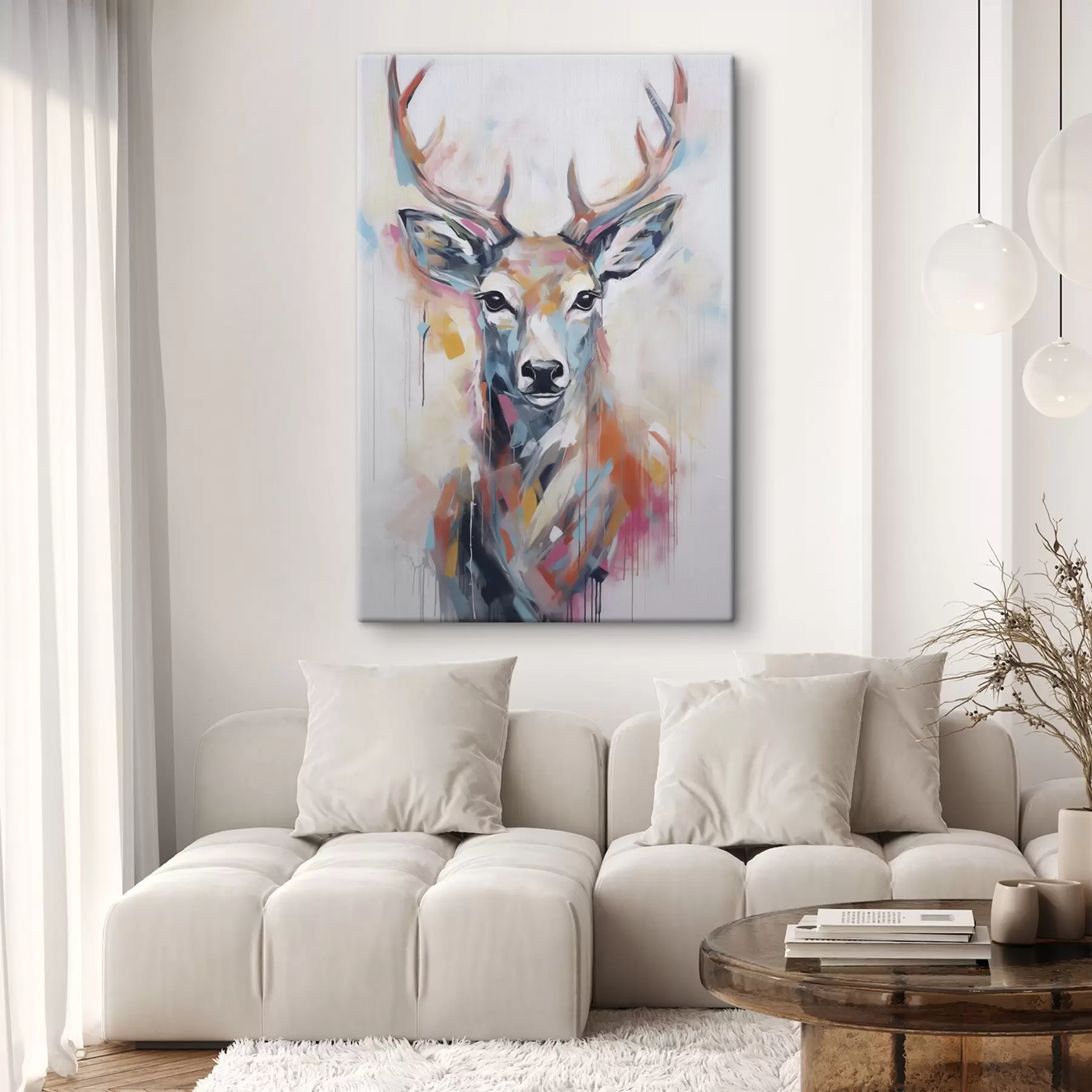  Schilderijen Schilderij met imitatie van herten s47503