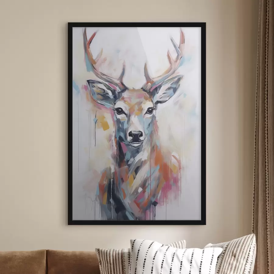 Papier peint photo Peinture imitation cerf f47503