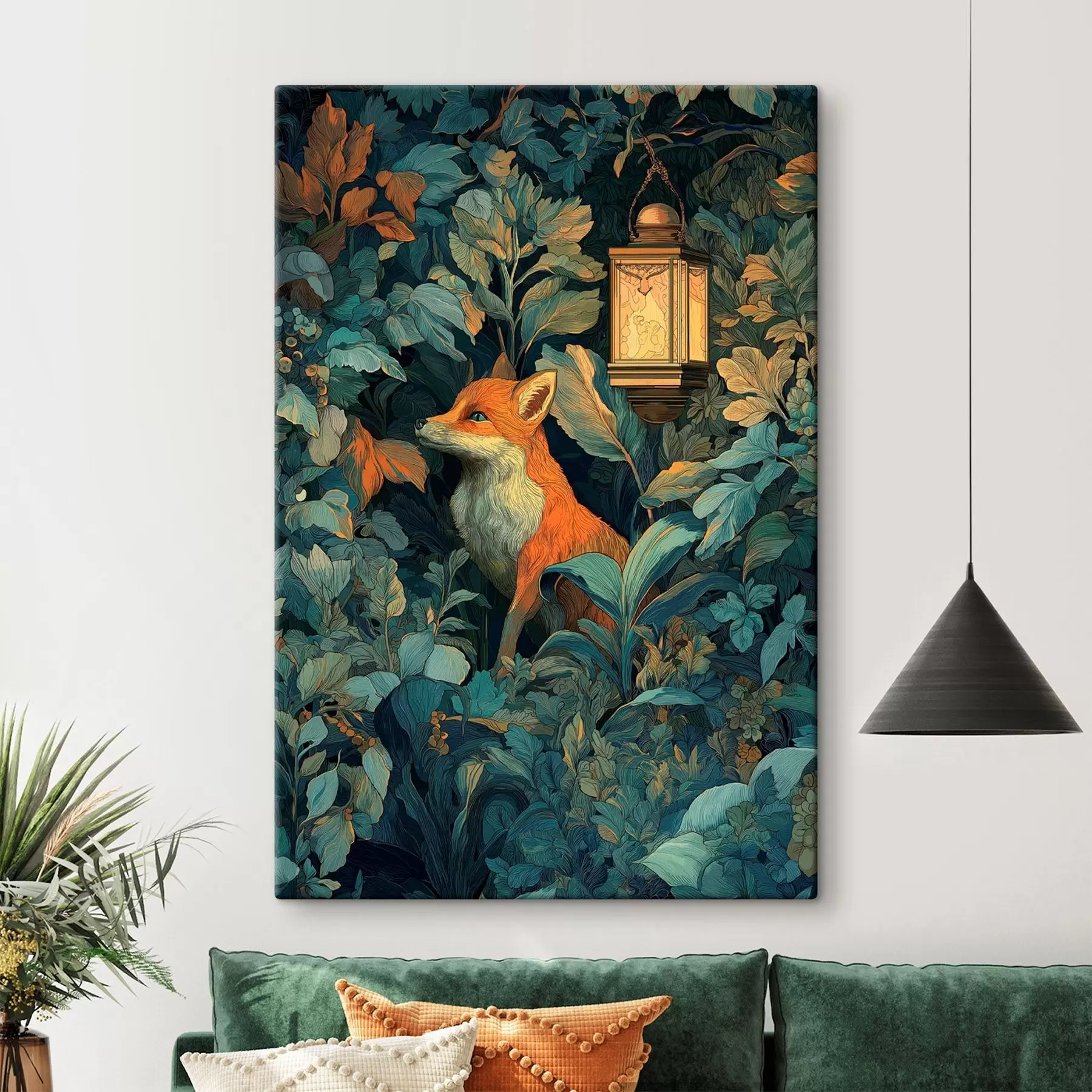  Peintures Joli renard dans les buissons s47107