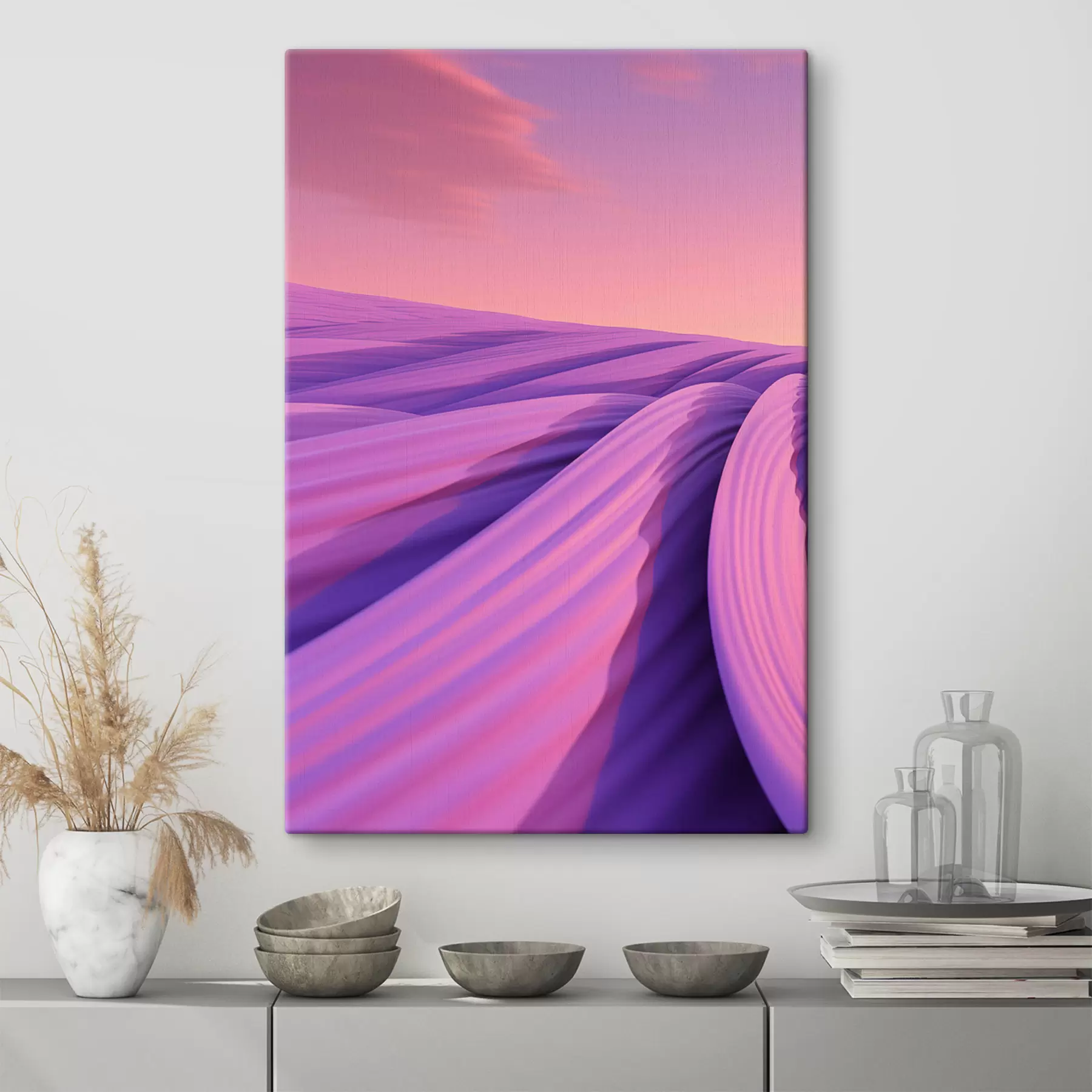  Schilderijen Abstract lavendelveld s47110