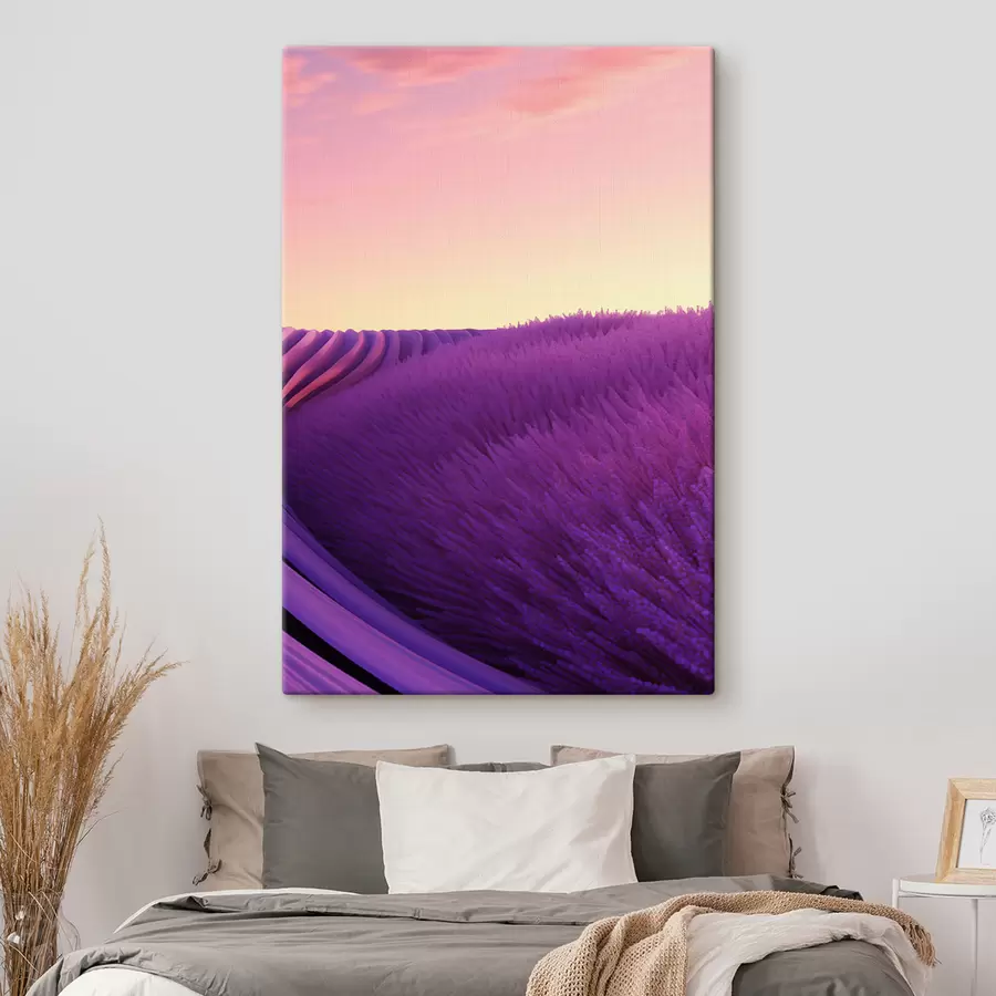  Peintures Champ de lavande au coucher du soleil s47111