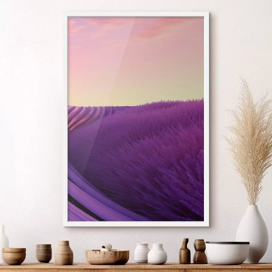 Papier peint photo Champ de lavande au coucher du soleil f47111