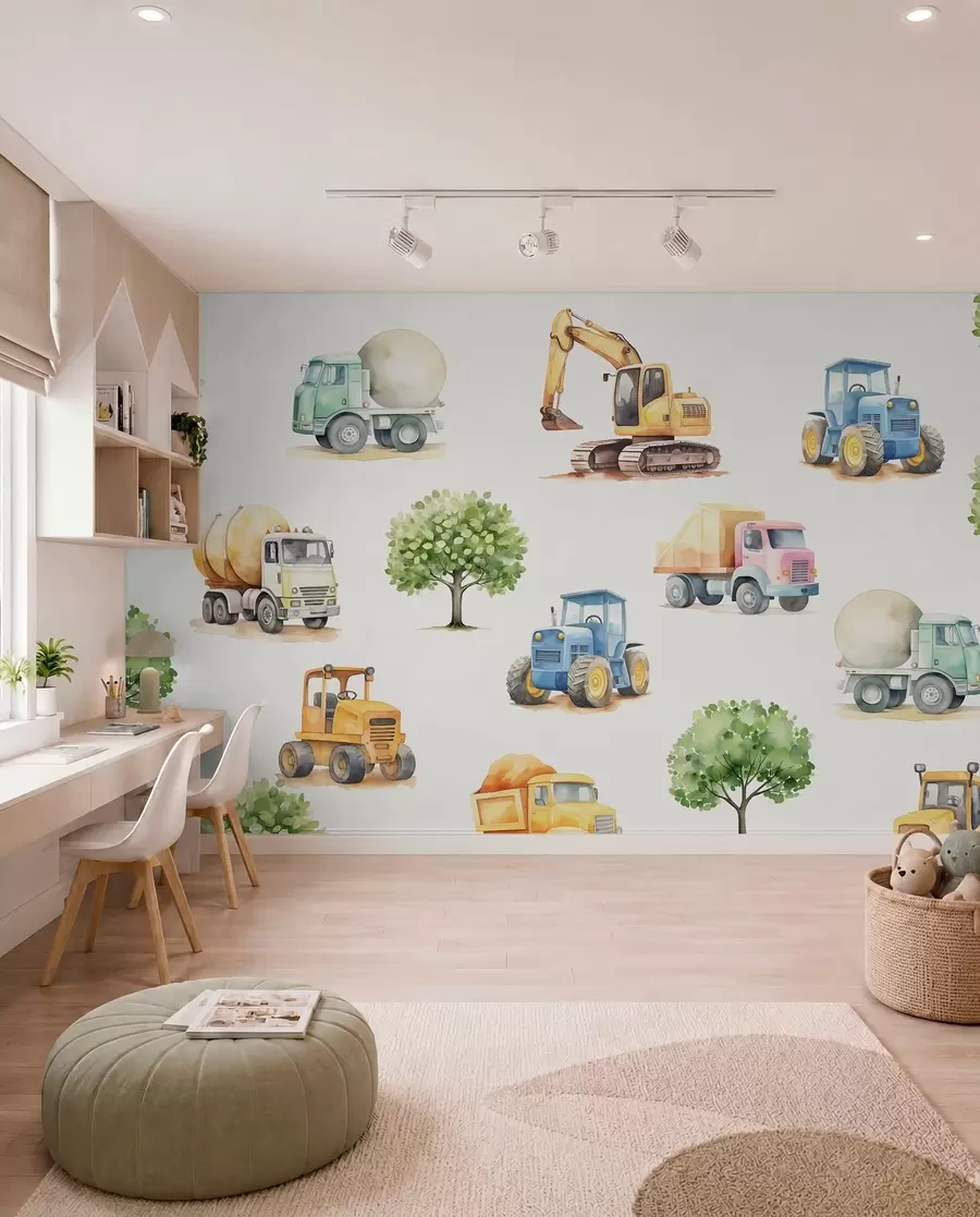 Fotobehang De kleine bouwploeg w05139