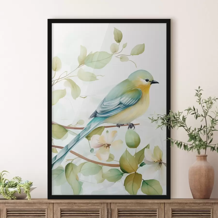 Papier peint photo Mésange sur une branche f46891