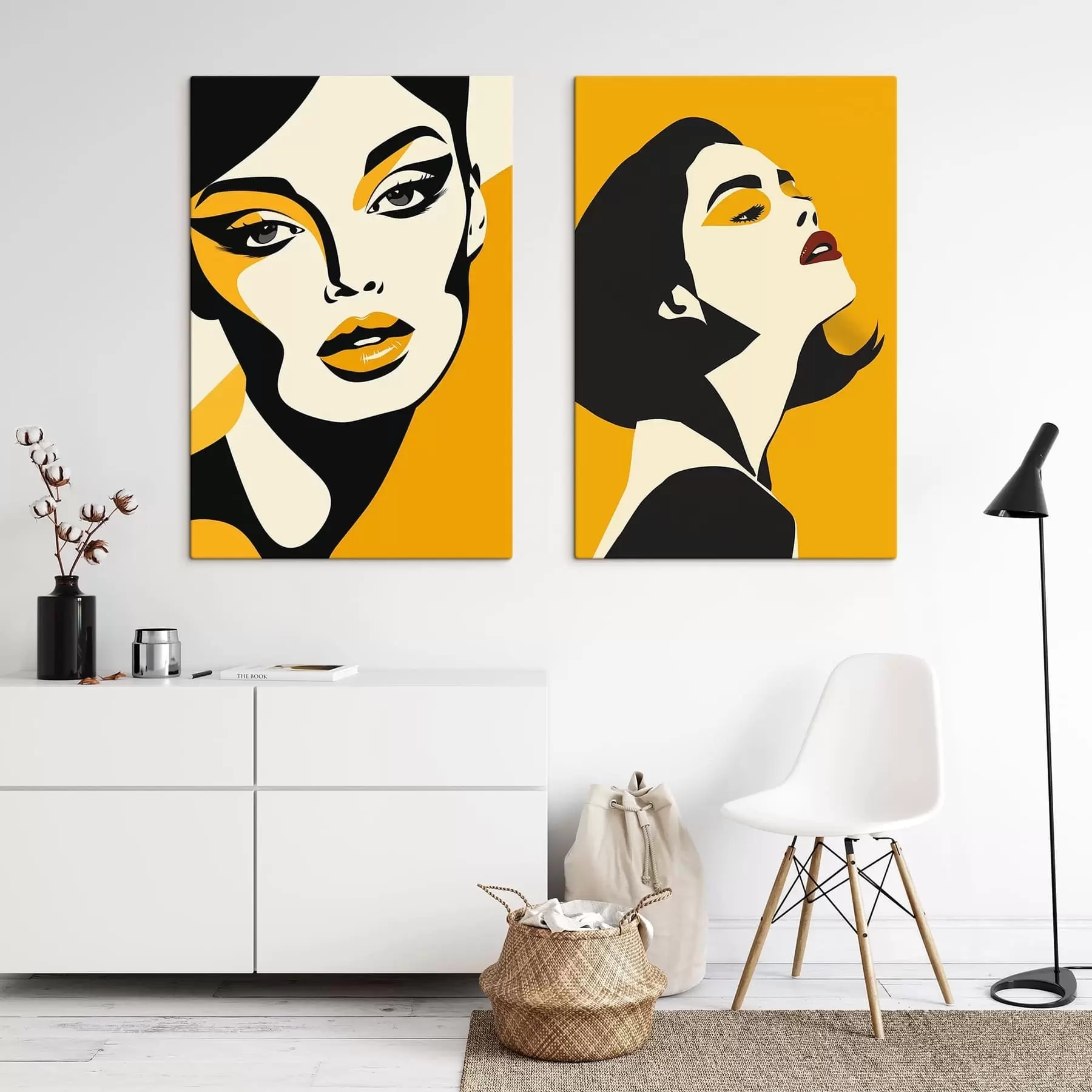  Peintures Portrait féminin dans les tons jaunes m01229