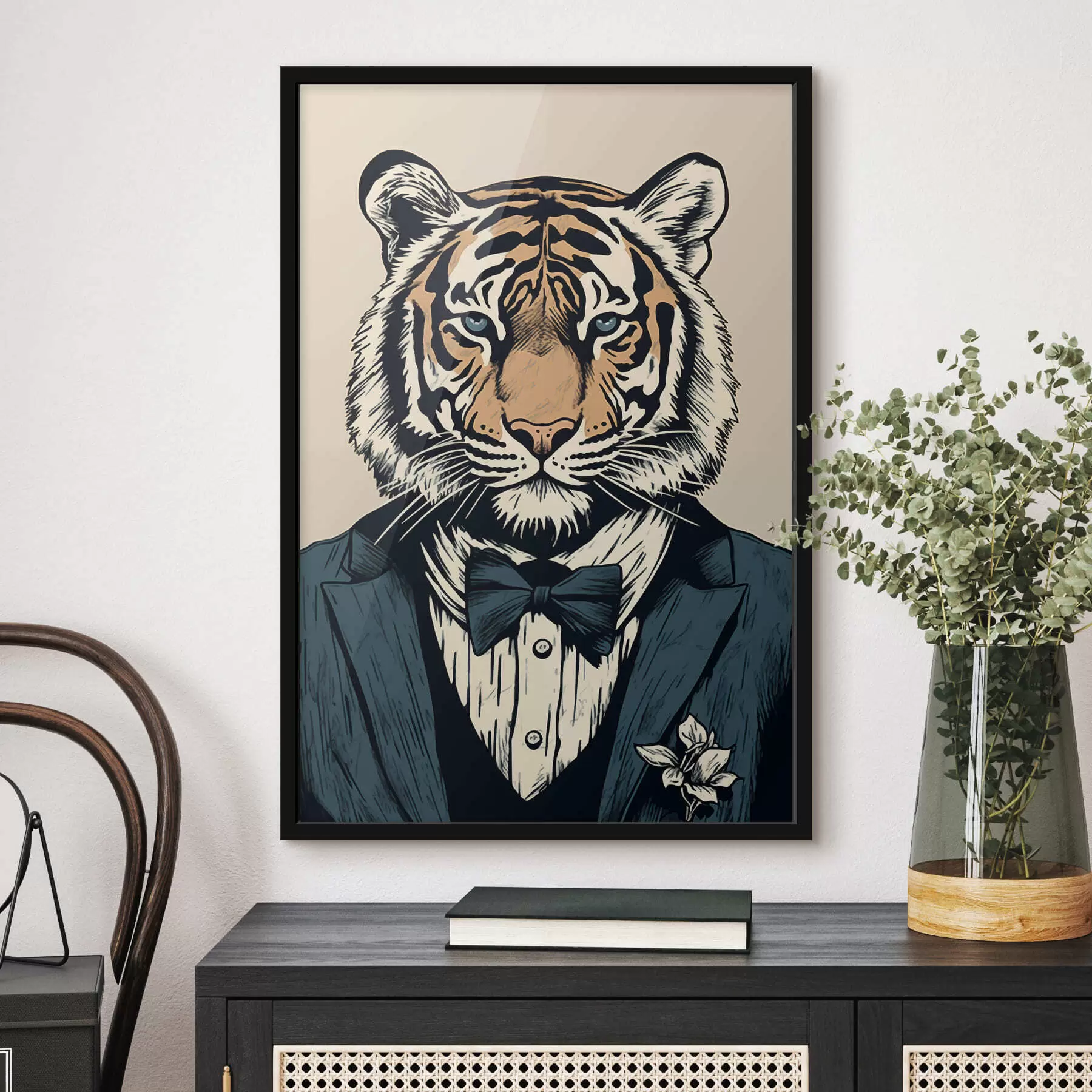Papier peint photo Tigre en costume f47483