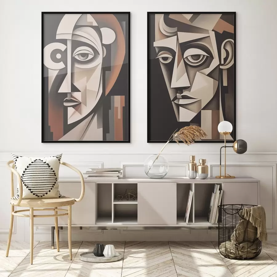 Papier peint photo Portraits abstraits de style cubiste d00550