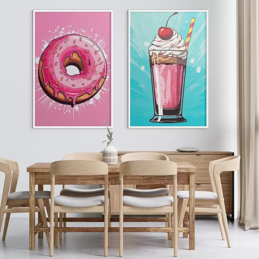 Papier peint photo Donut et milkshake d00553