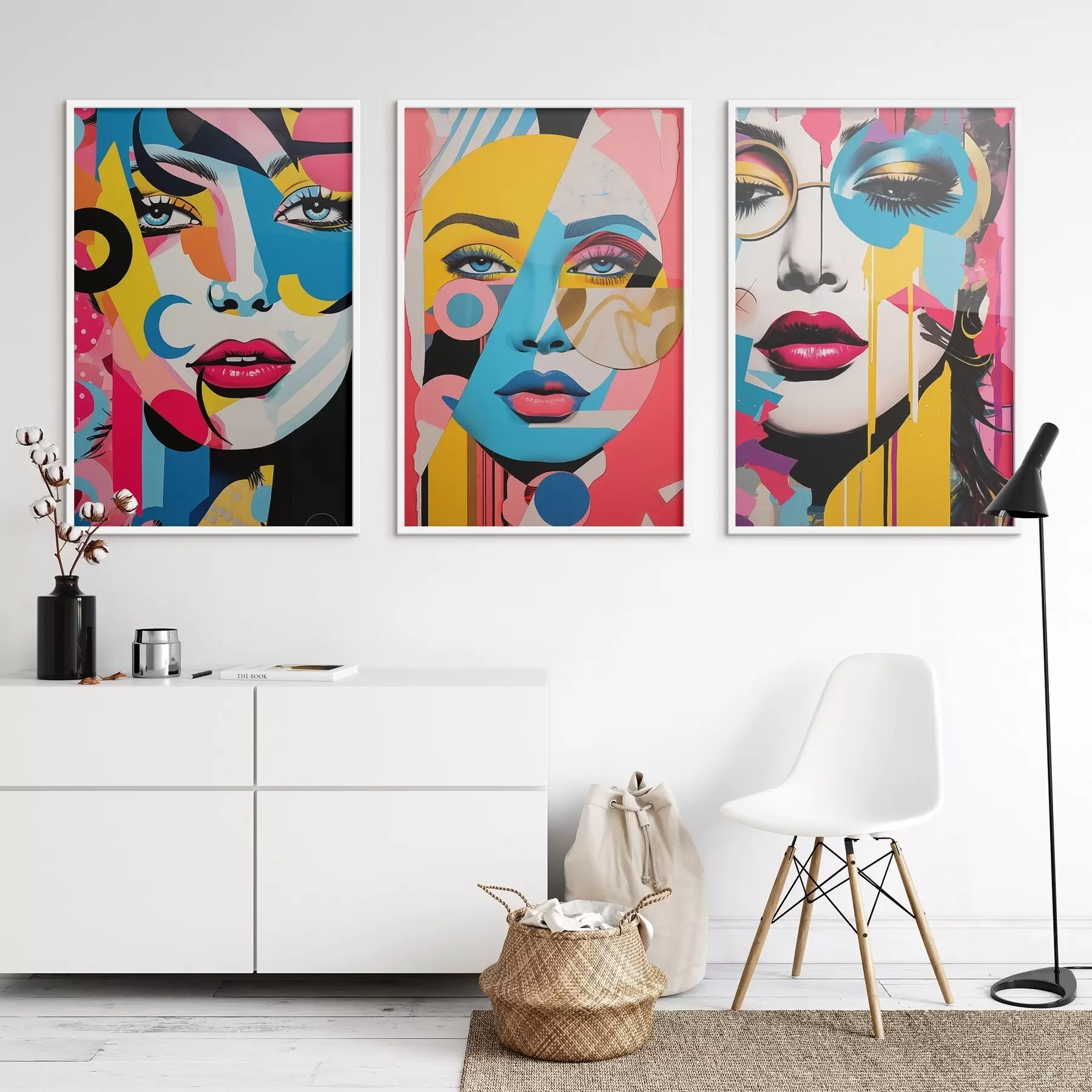 Fotobehang Abstractie van kleurrijke gezichten d00557