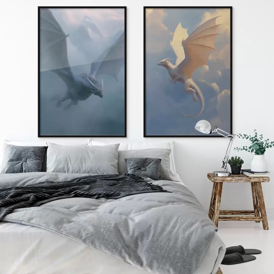 Papier peint photo Dragons dans le ciel d00600