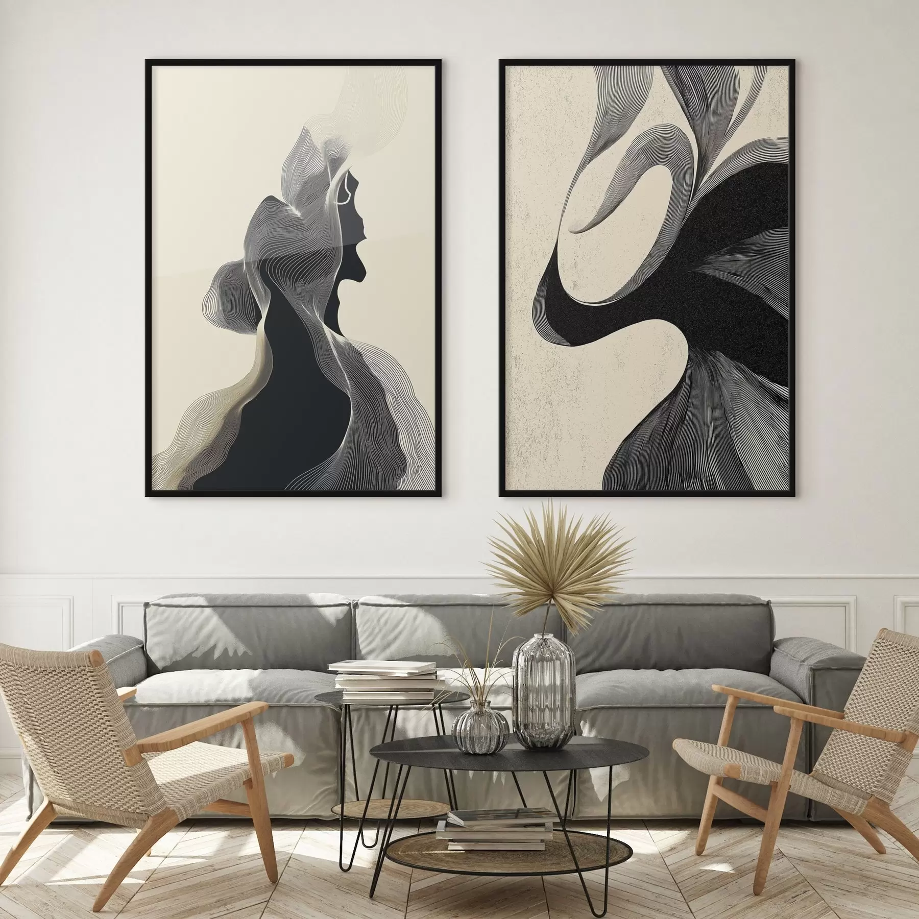 Fotobehang Abstract golvend reliëf met vloeiende rondingen d00601