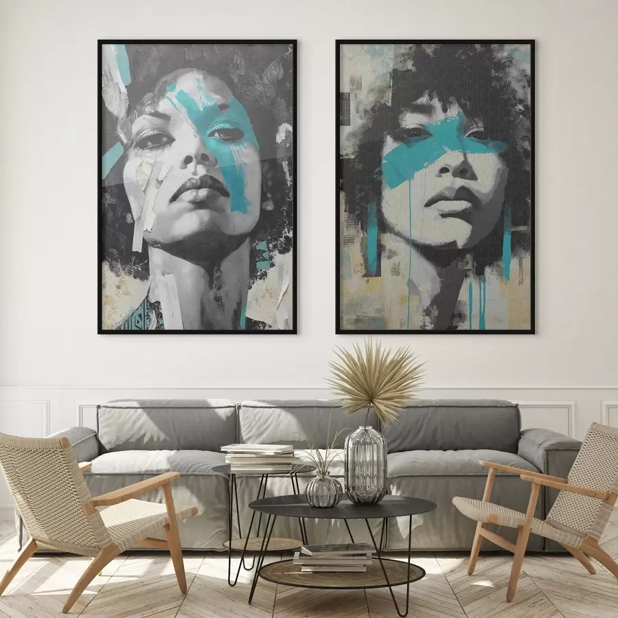 Papier peint photo Visage féminin abstrait d00602