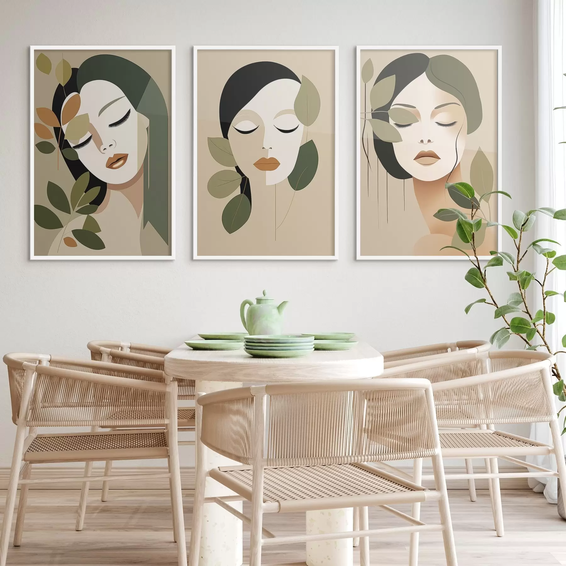 Fotobehang Meisjesgezichten d00605