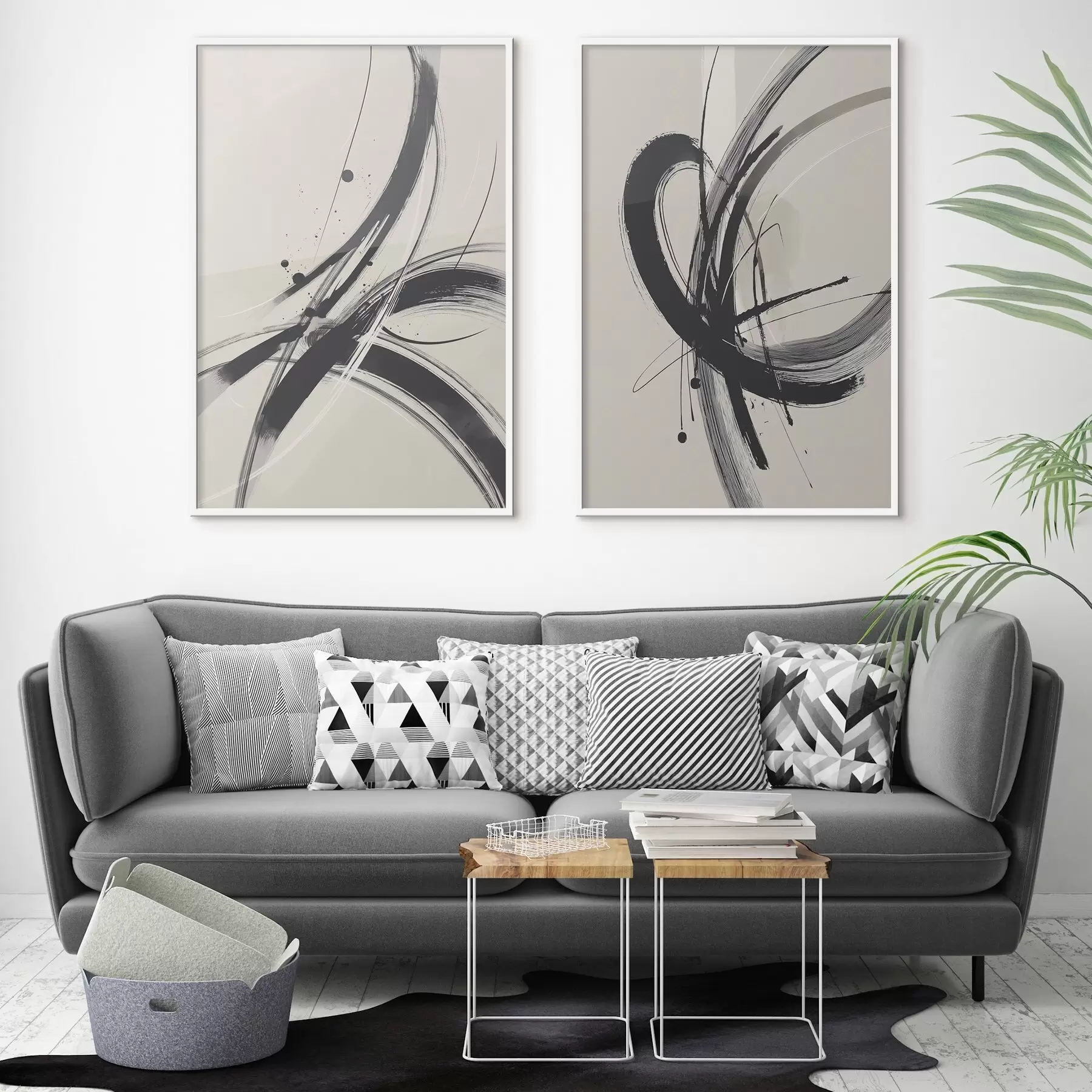 Papier peint photo Coups de pinceau abstraits et minimalistes d00613