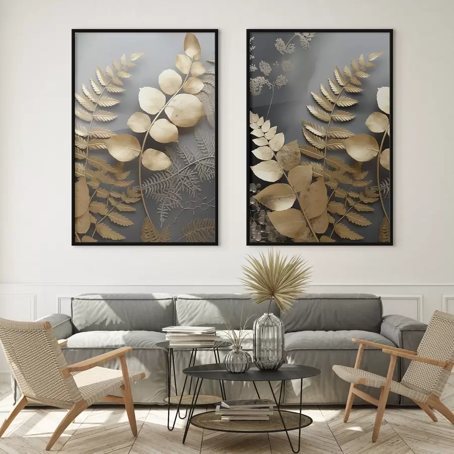 Papier peint photo Branches de fougères et d'eucalyptus d00615