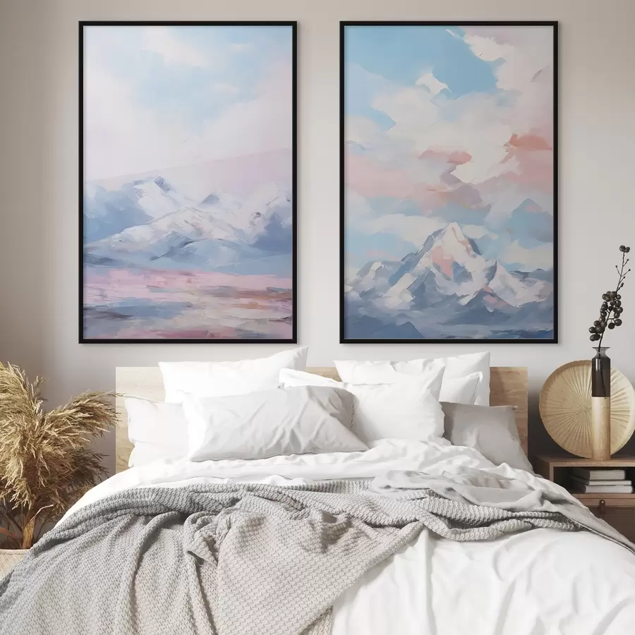 Papier peint photo Peinture d'imitation de montagnes d00626