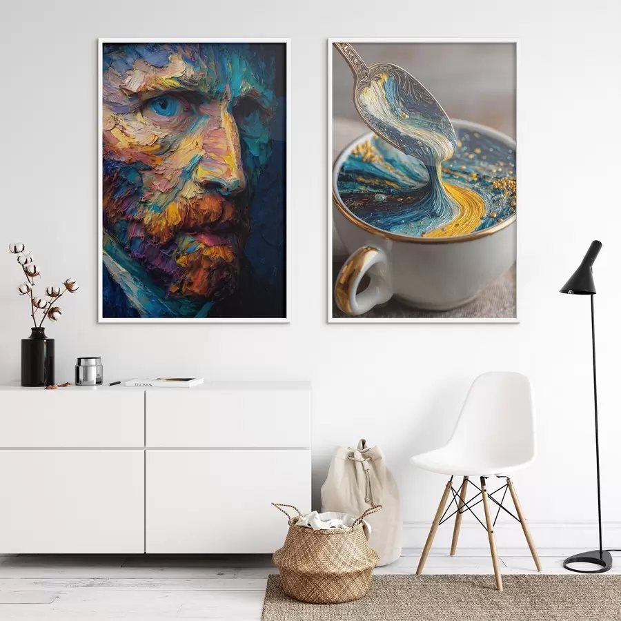 Papier peint photo Picasso et l'abstraction dans une tasse de style peinture à l'huile d00639