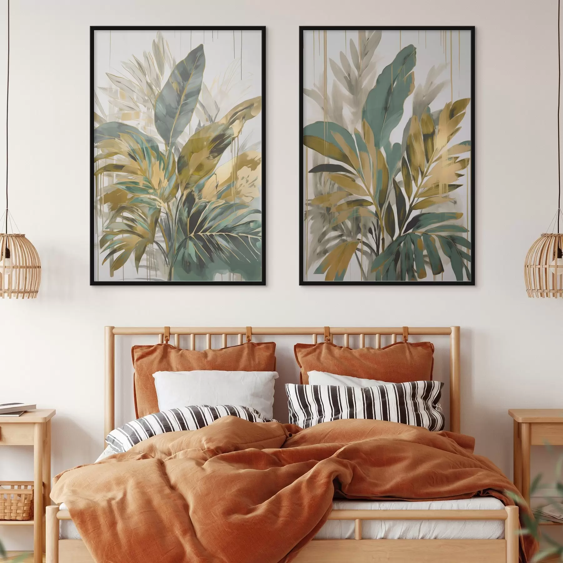 Papier peint photo Feuilles tropicales abstraites d00671