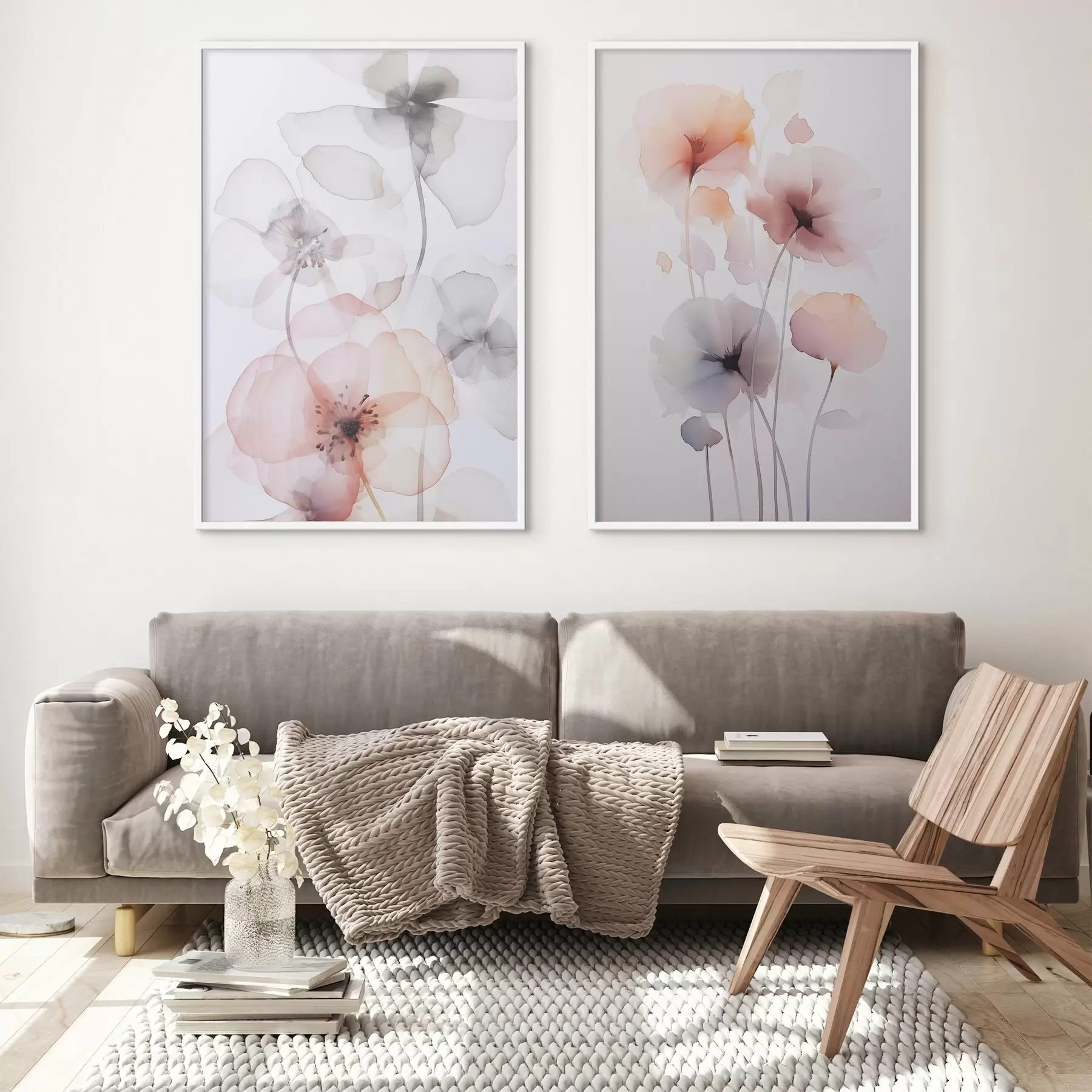 Fotobehang Bloemen imitatie van aquarel d00680