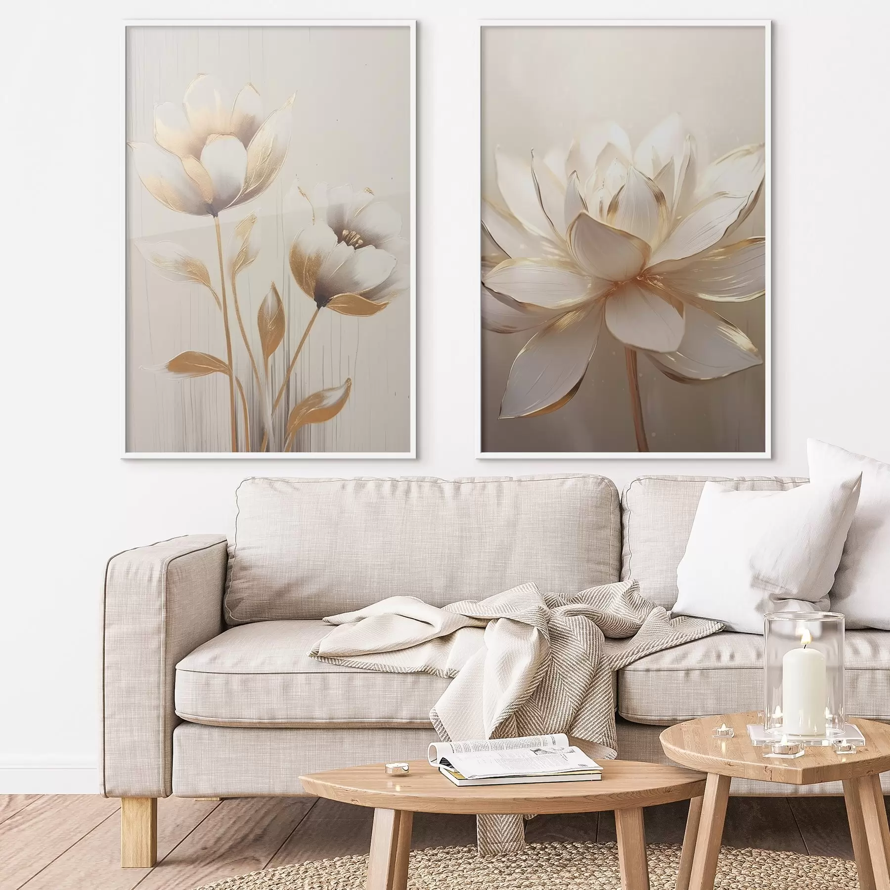 Fotobehang Bloemenduo en lotus d00682
