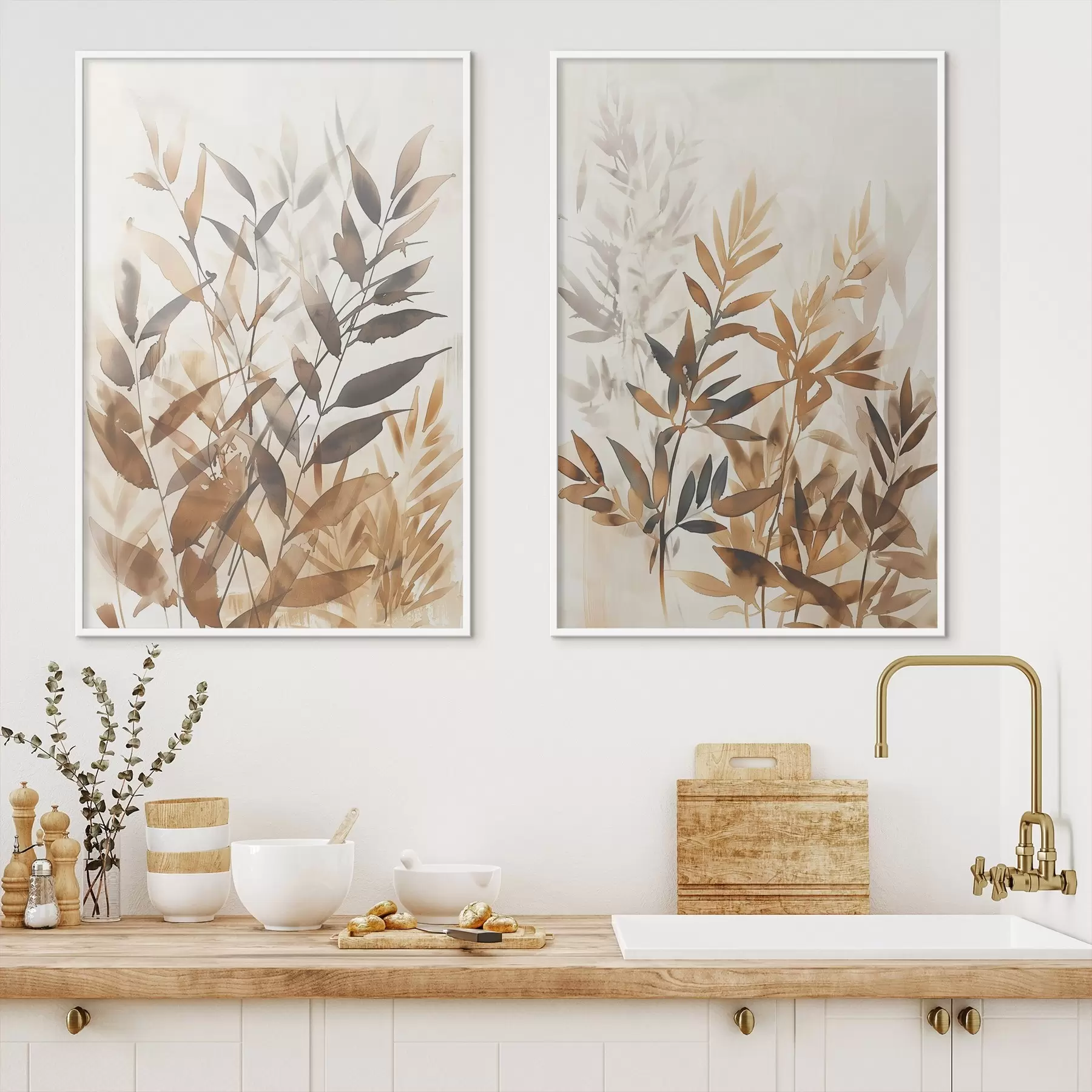 Papier peint photo Branches délicates de feuilles d00715