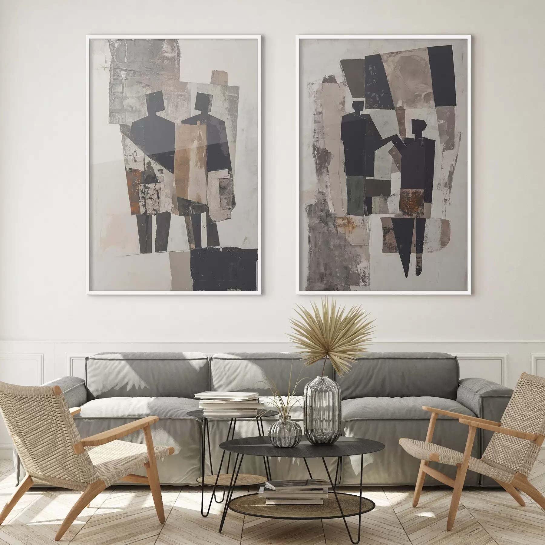 Fotobehang Abstractie met silhouetten d00716