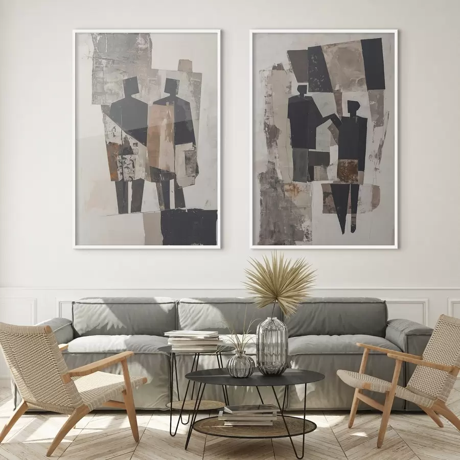 Papier peint photo Abstraction avec des silhouettes d00716