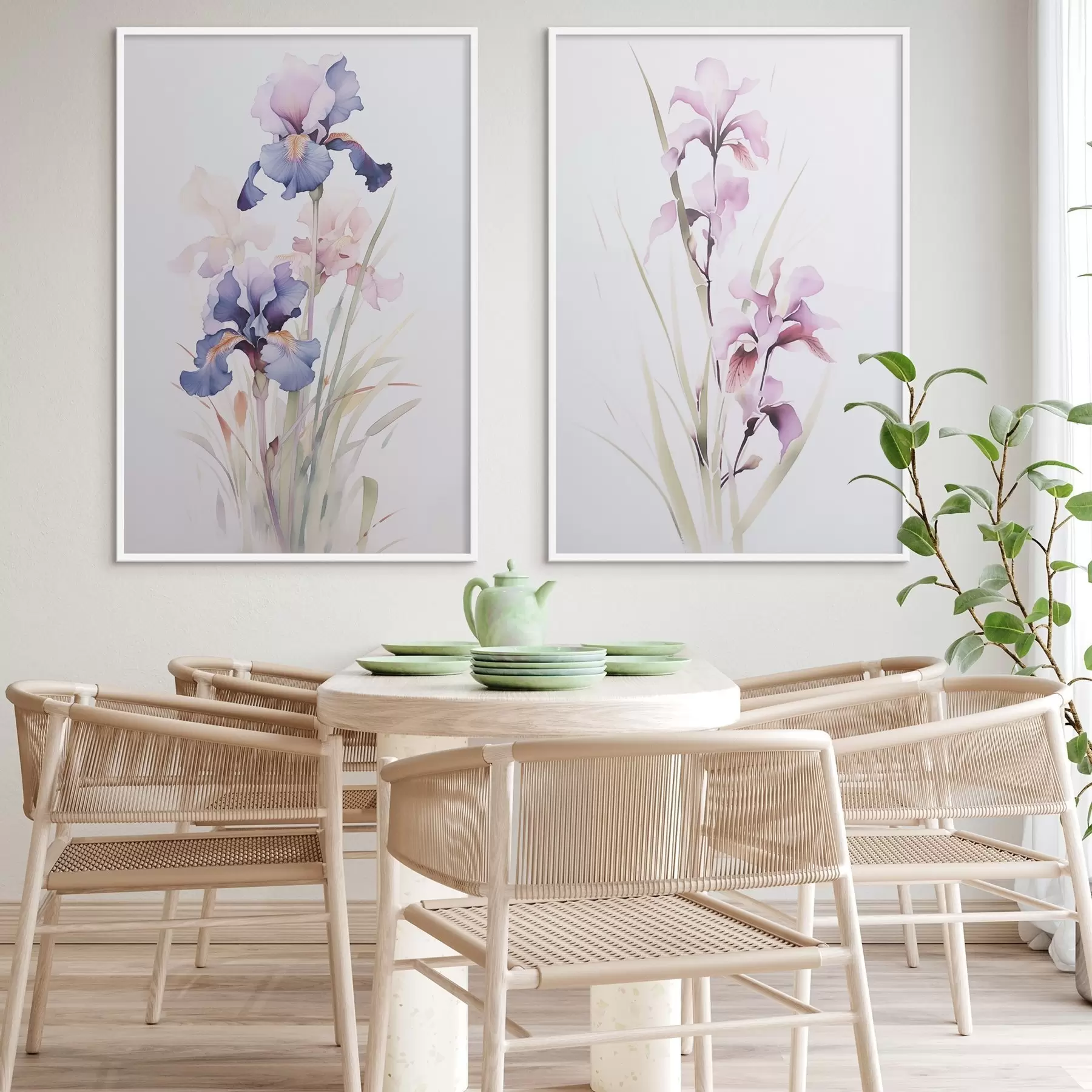 Papier peint photo Iris imitation aquarelle d00724