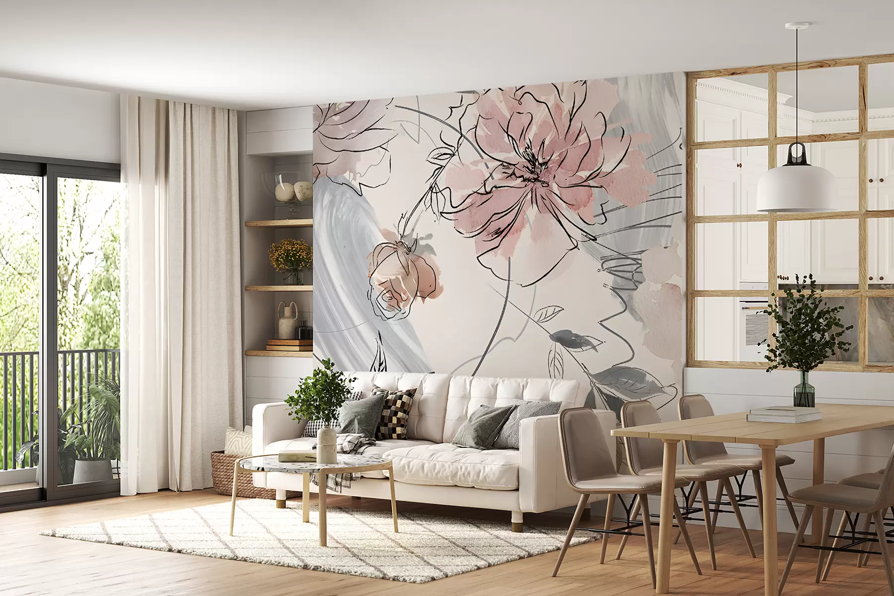 Fotobehang Aquarel bloemen u71515