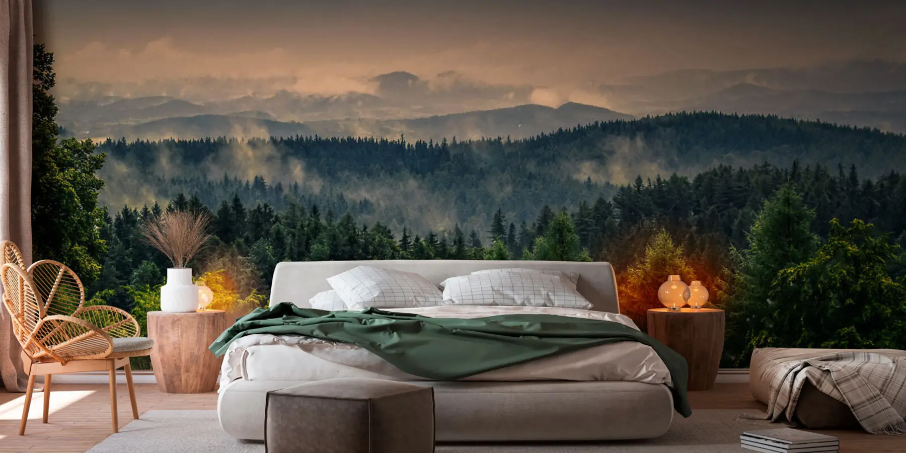 Papier peint photo Arbres d'arbres dans le brouillard u72174