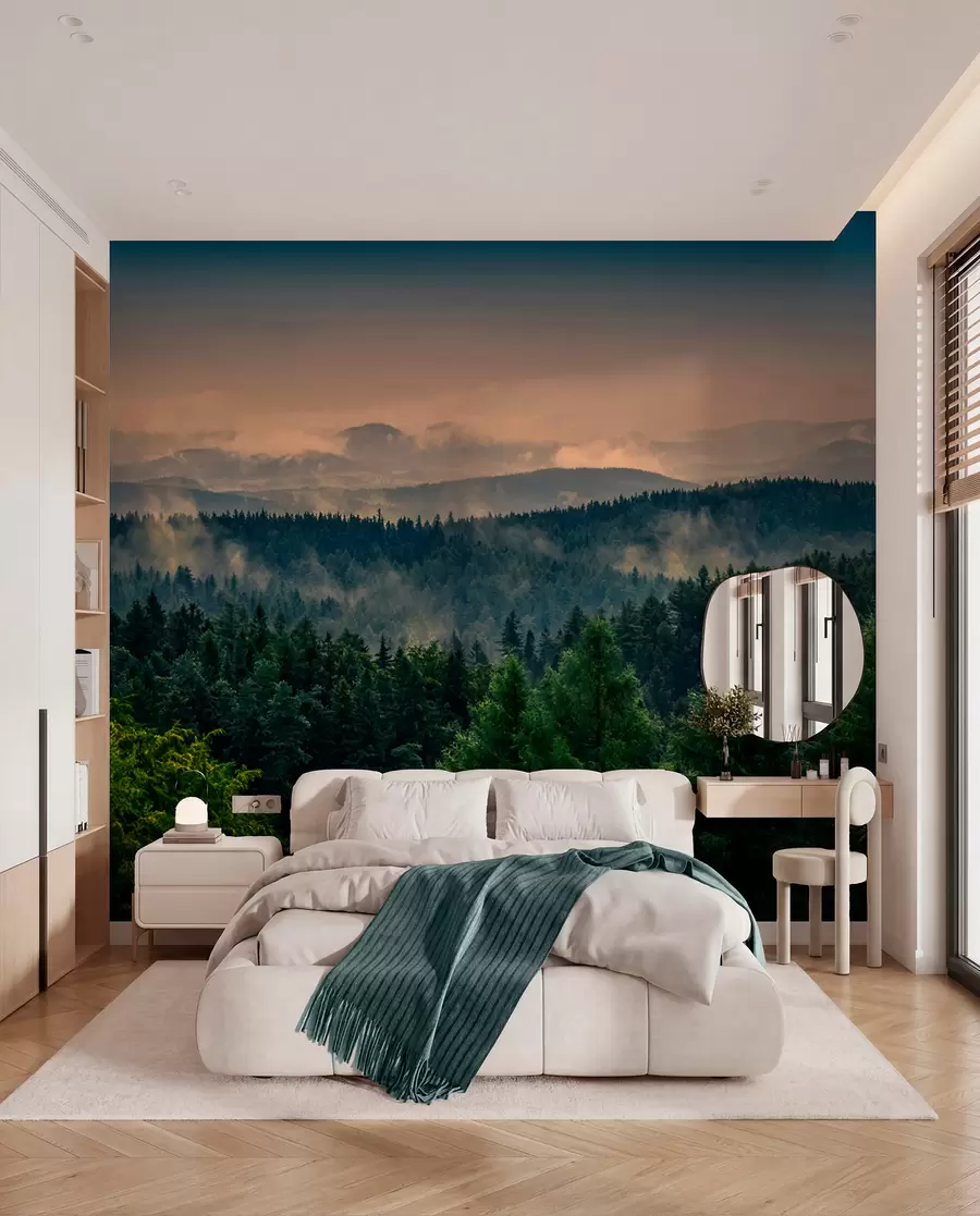 Papier peint photo Arbres d'arbres dans le brouillard u72174