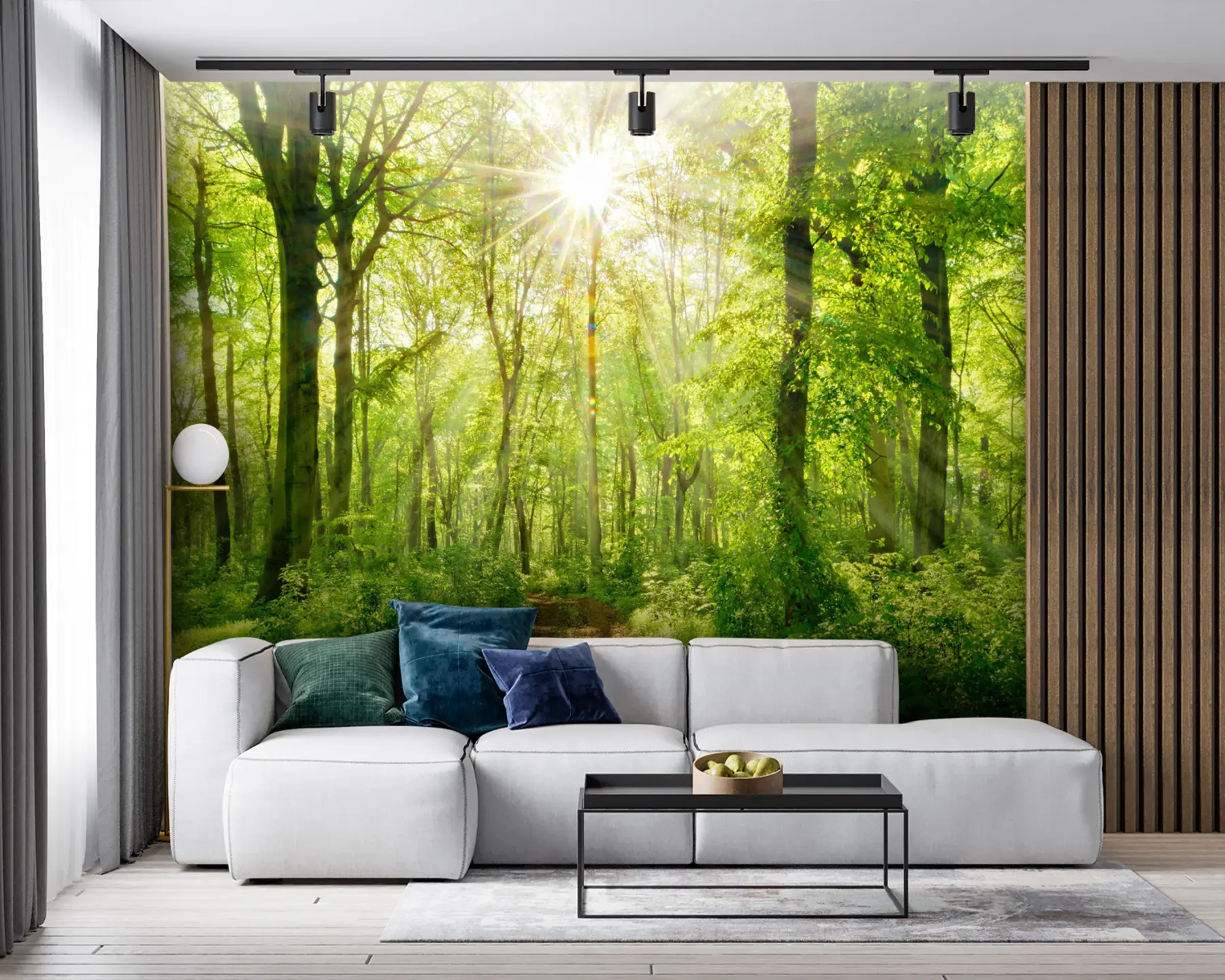 Fotobehang Pad in het zonnige bos u22252