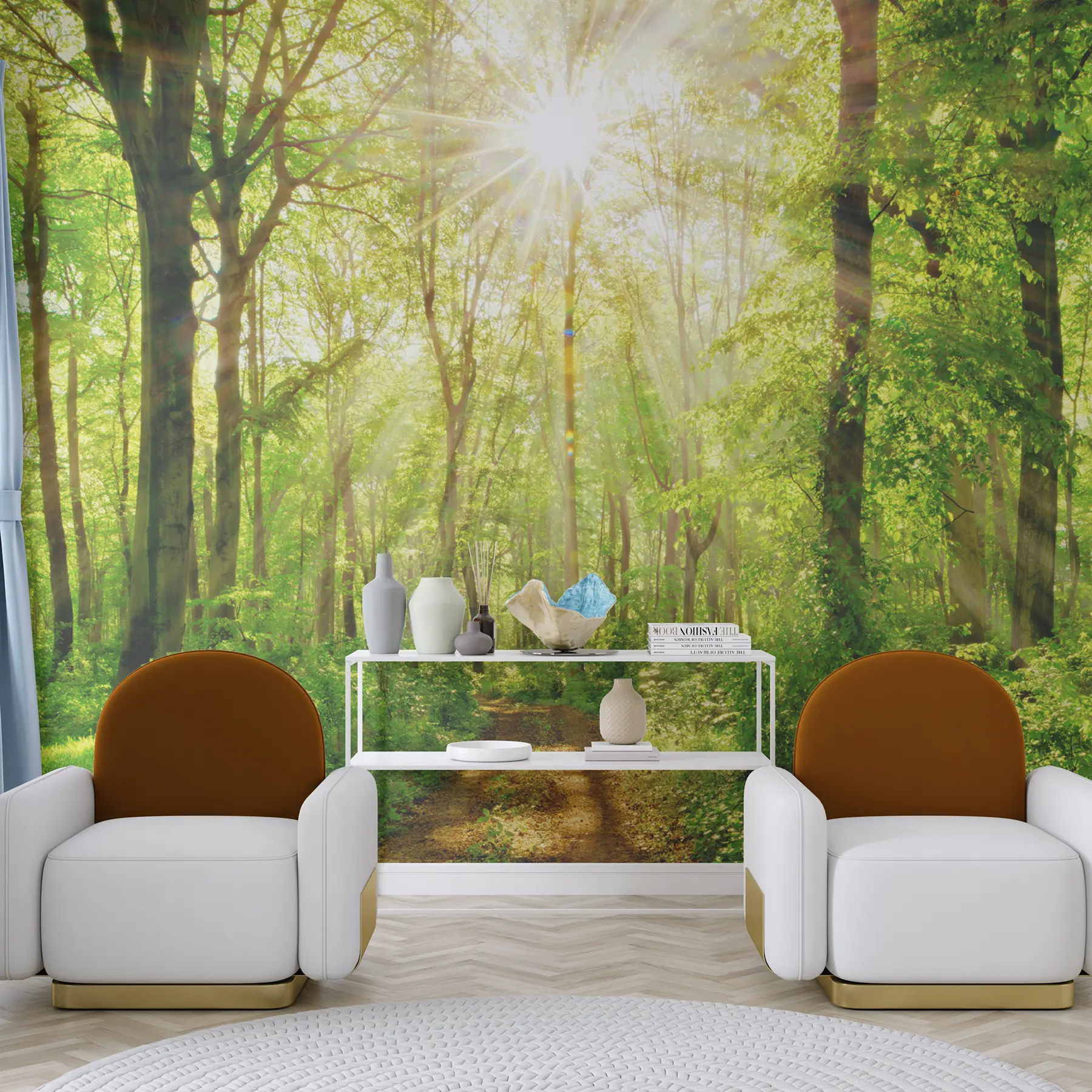 Papier peint photo Chemin dans la forêt ensoleillée u22252