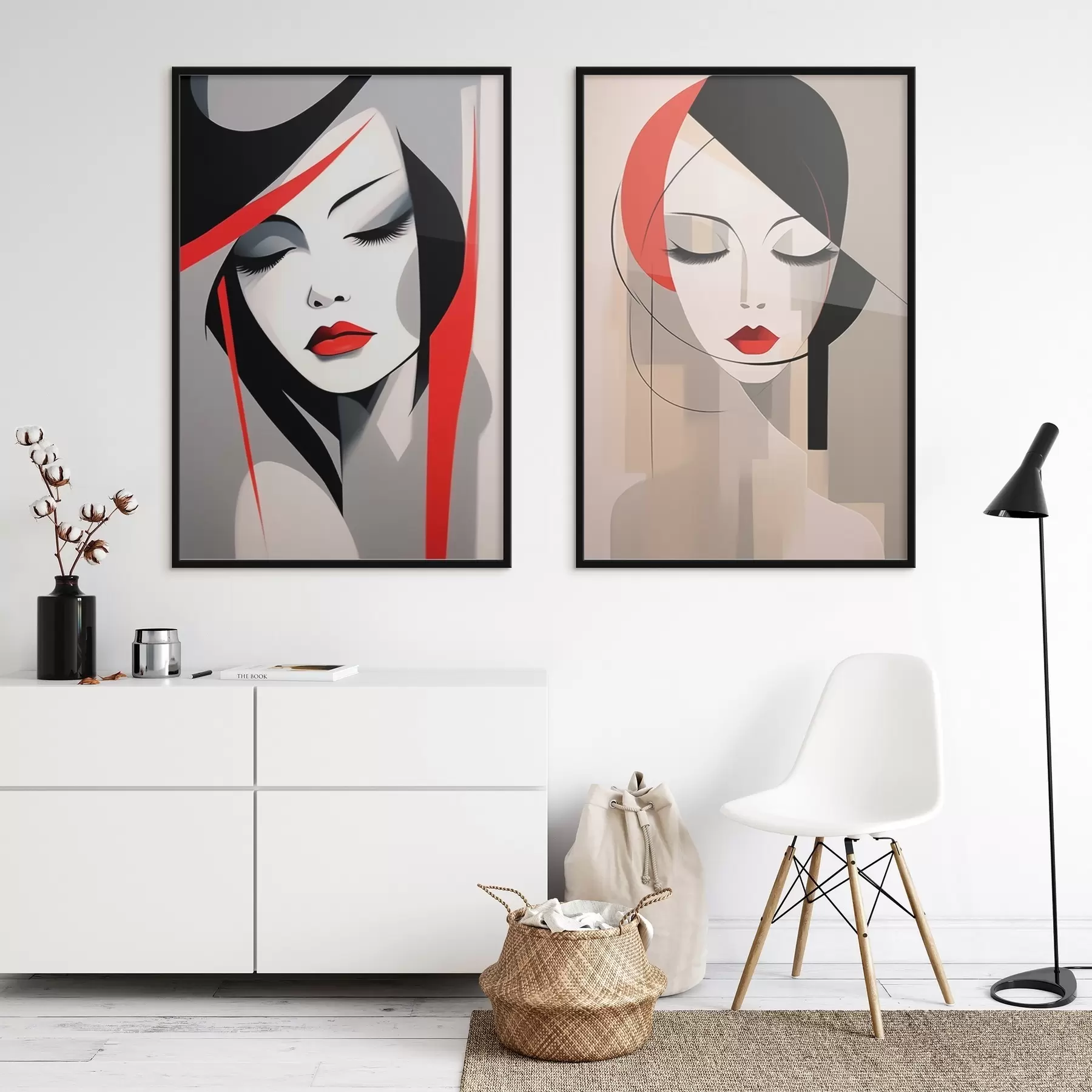 Fotobehang Abstracte vrouwenportretten d00774