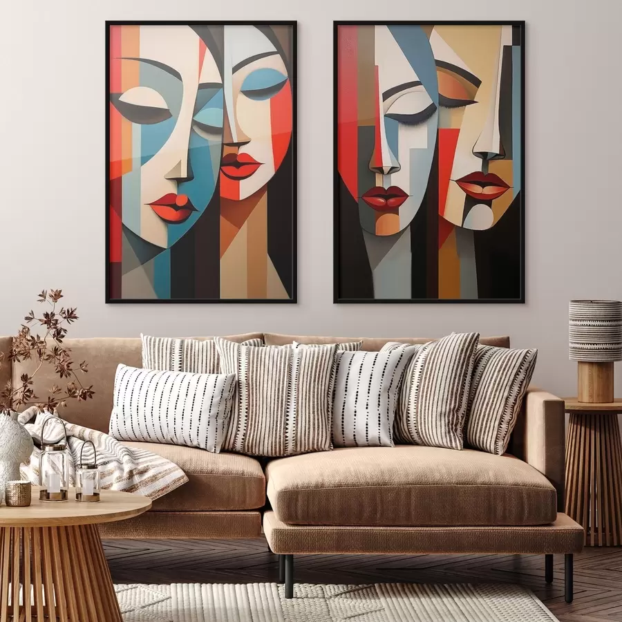 Papier peint photo Portraits féminins cubistes d00775