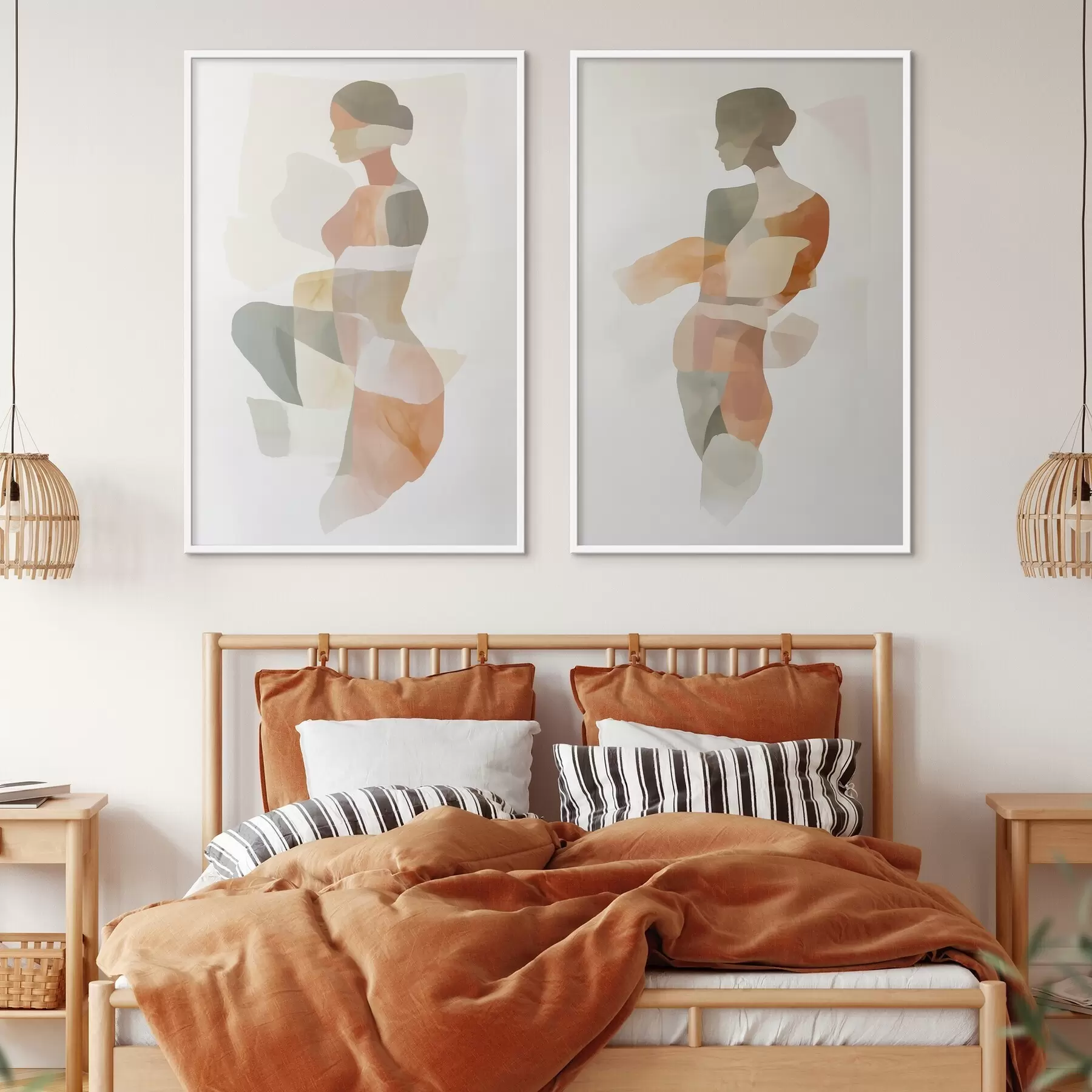 Fotobehang Abstracte vrouwelijke silhouetten d00788