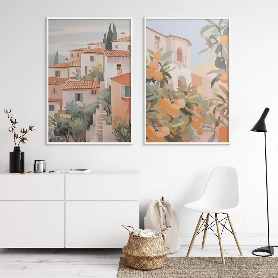 Papier peint photo Maisons au milieu du jardin d00791