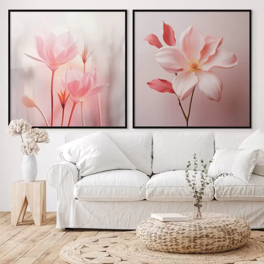 Papier peint photo Composition florale rose dans un style moderne d00708