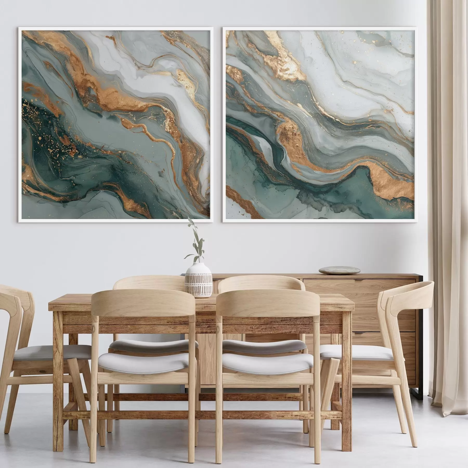 Papier peint photo Texture marbrée dans les tons gris-turquoise d00744