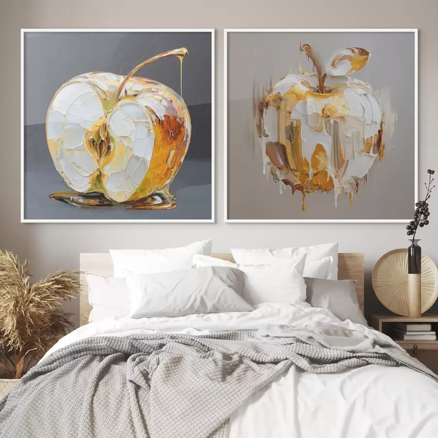 Papier peint photo Abstraction avec pomme dans une interprétation moderne d00746