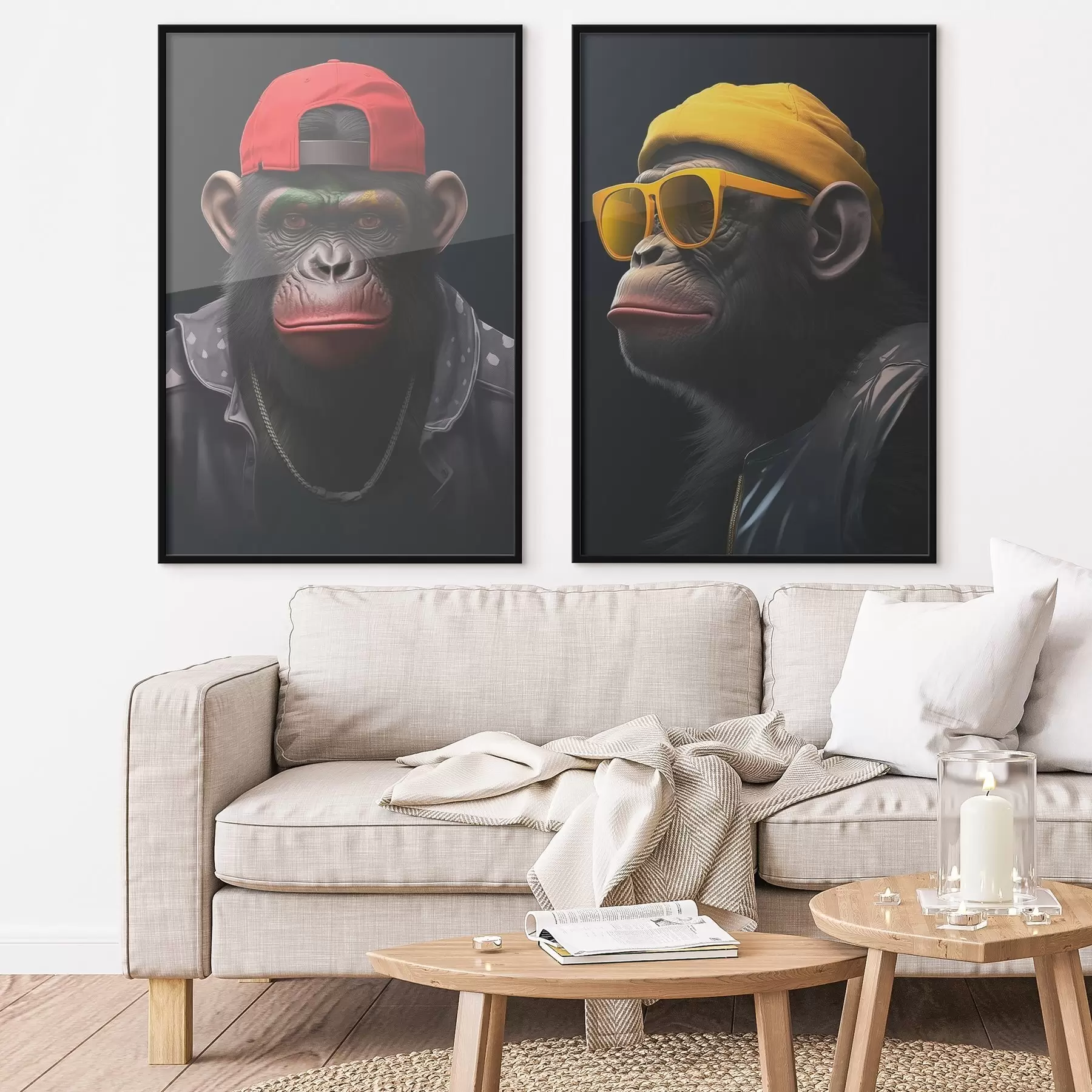 Fotobehang Harmonie, drie gezichten, heldere kleuren d00452