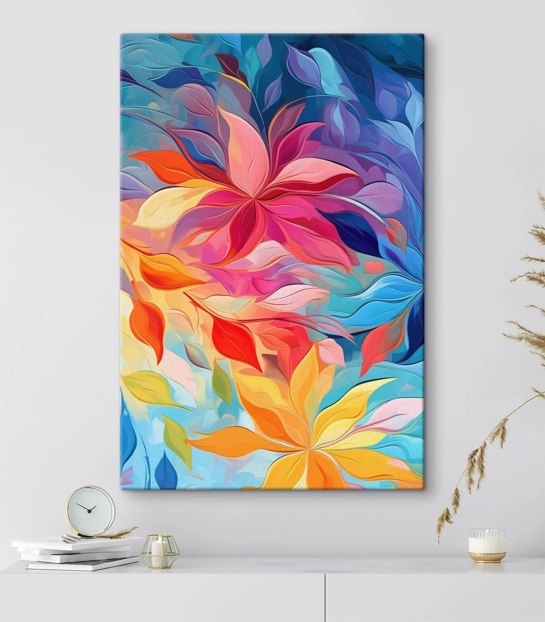  Peintures Fleur abstraite, imitation peinture à l'huile s47446