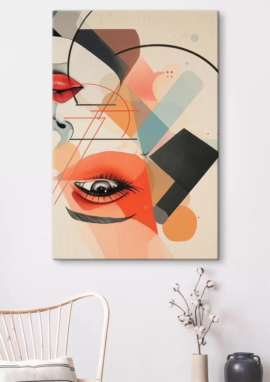  Peintures Visage et formes géométriques s47448