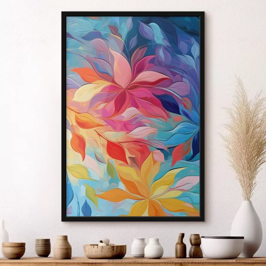 Papier peint photo Fleur abstraite, imitation peinture à l'huile f47446