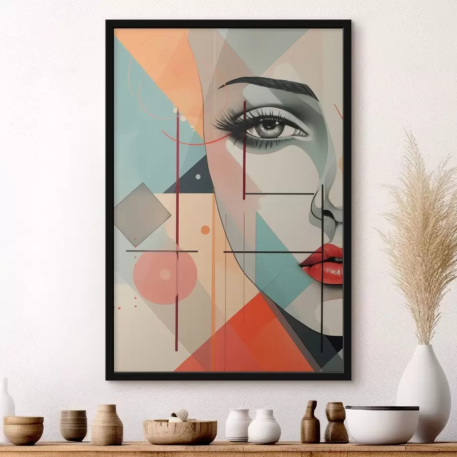 Papier peint photo Personnes, visage, géométrie f47447