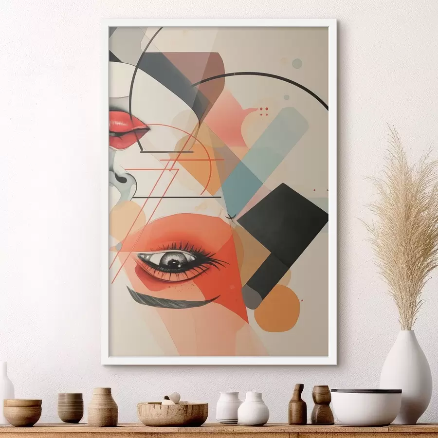 Papier peint photo Visage et formes géométriques f47448