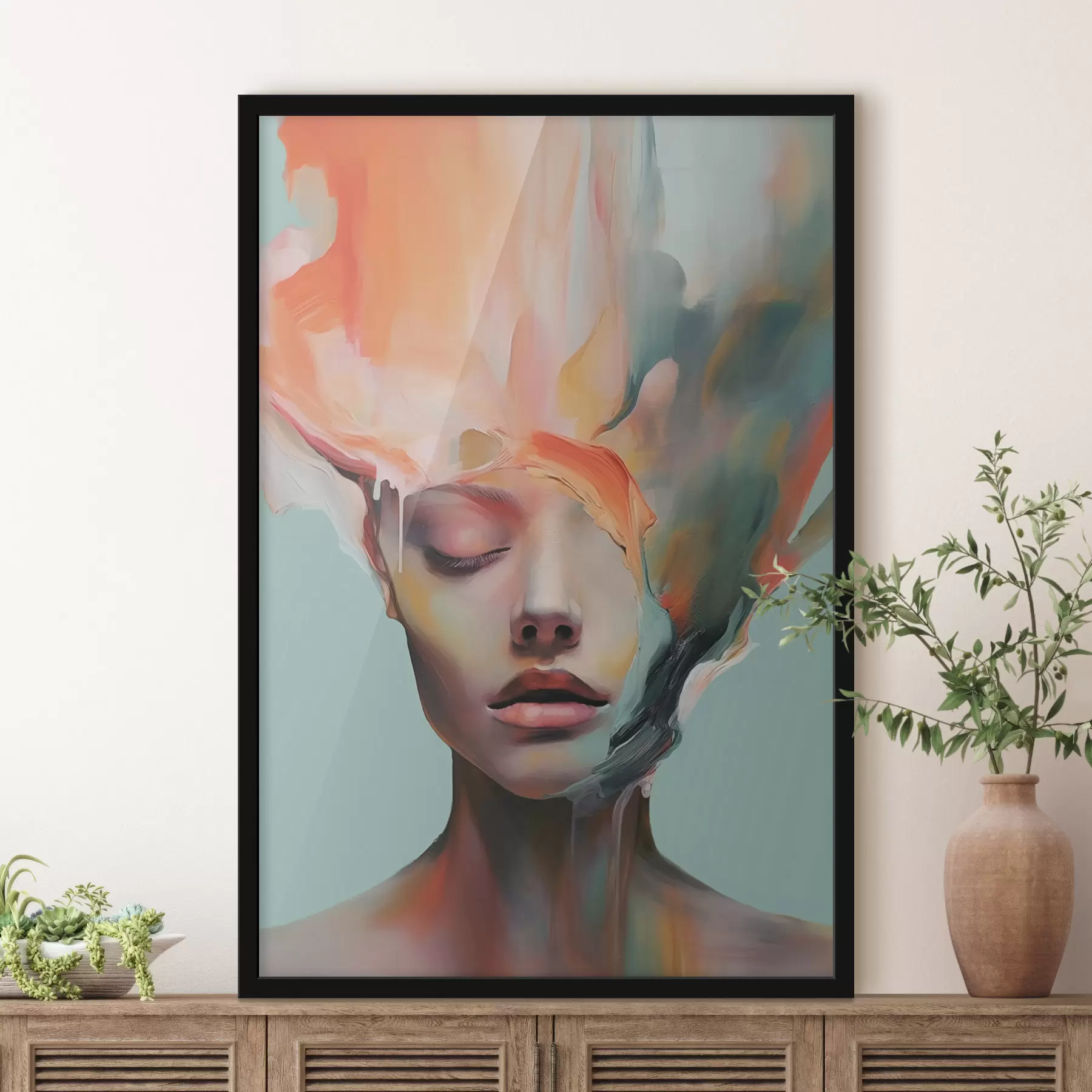 Papier peint photo Portrait abstrait d'une jeune fille f47389