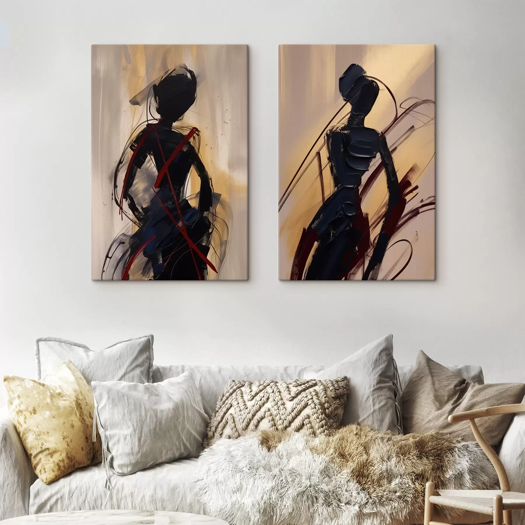  Peintures Silhouettes abstraites m01194