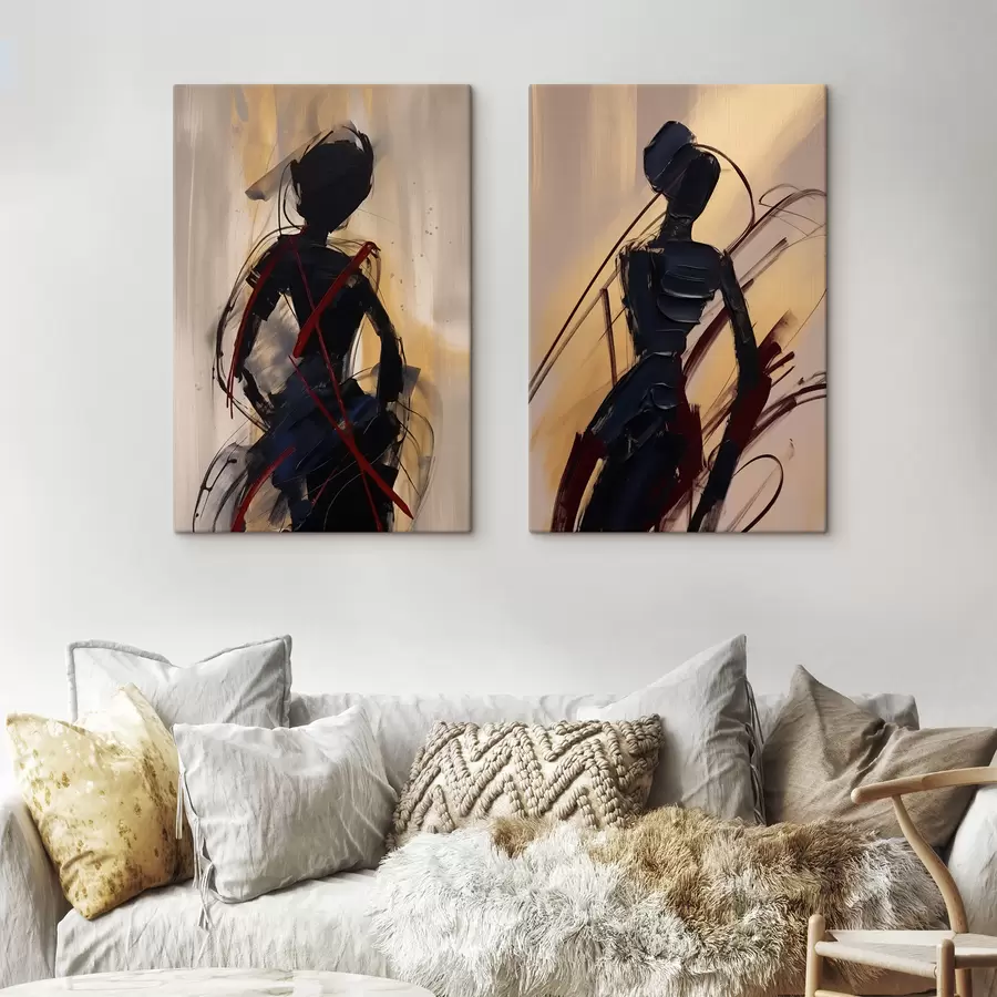  Peintures Silhouettes abstraites m01194